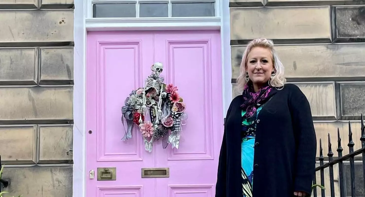 Miranda had her Georgian front door painted last year with pink Dulux paint.