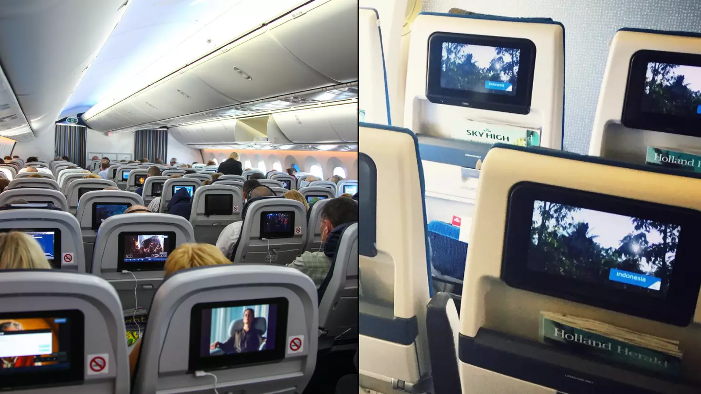 Furious mum shields 15-year-old son's eyes from 'explicit' sex scene during flight