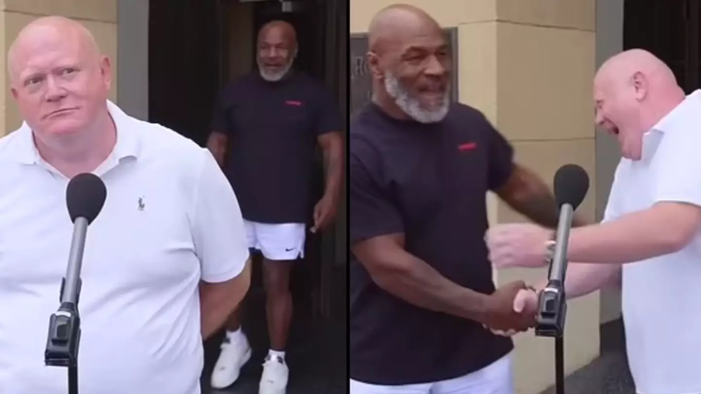 Man Says He Could Fight Mike Tyson Before Boxer Sneaks Up Behind Him