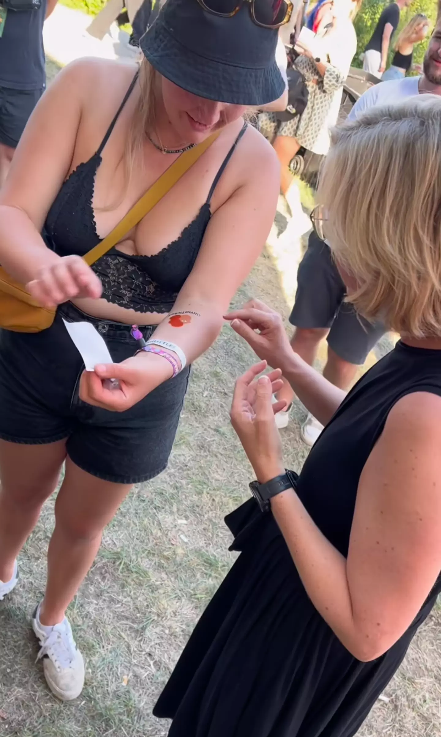 Festivalgoers actually ended up getting the tattoos.
