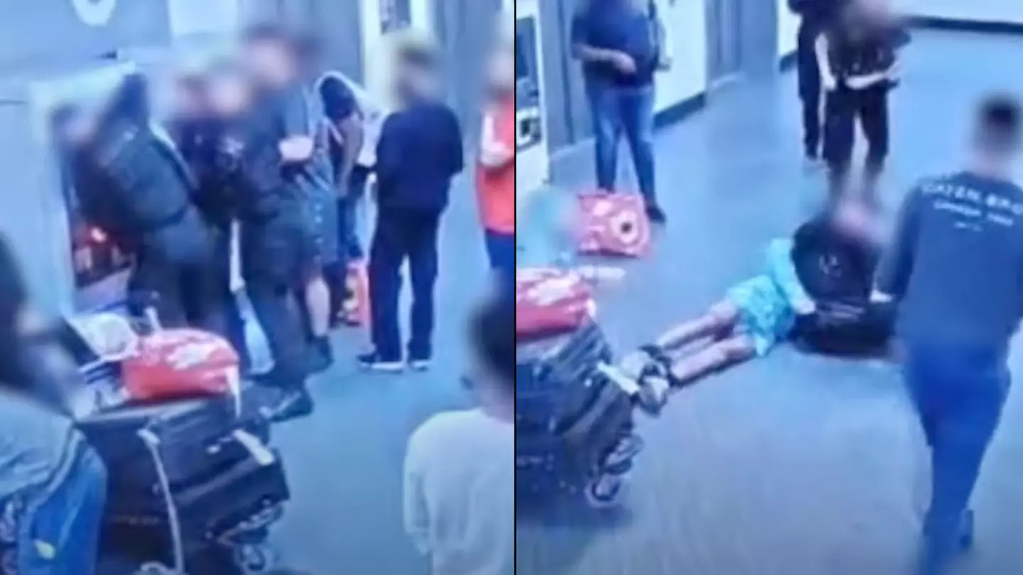 New Manchester Airport video shows what happened before man was 'kicked' in head by police officer