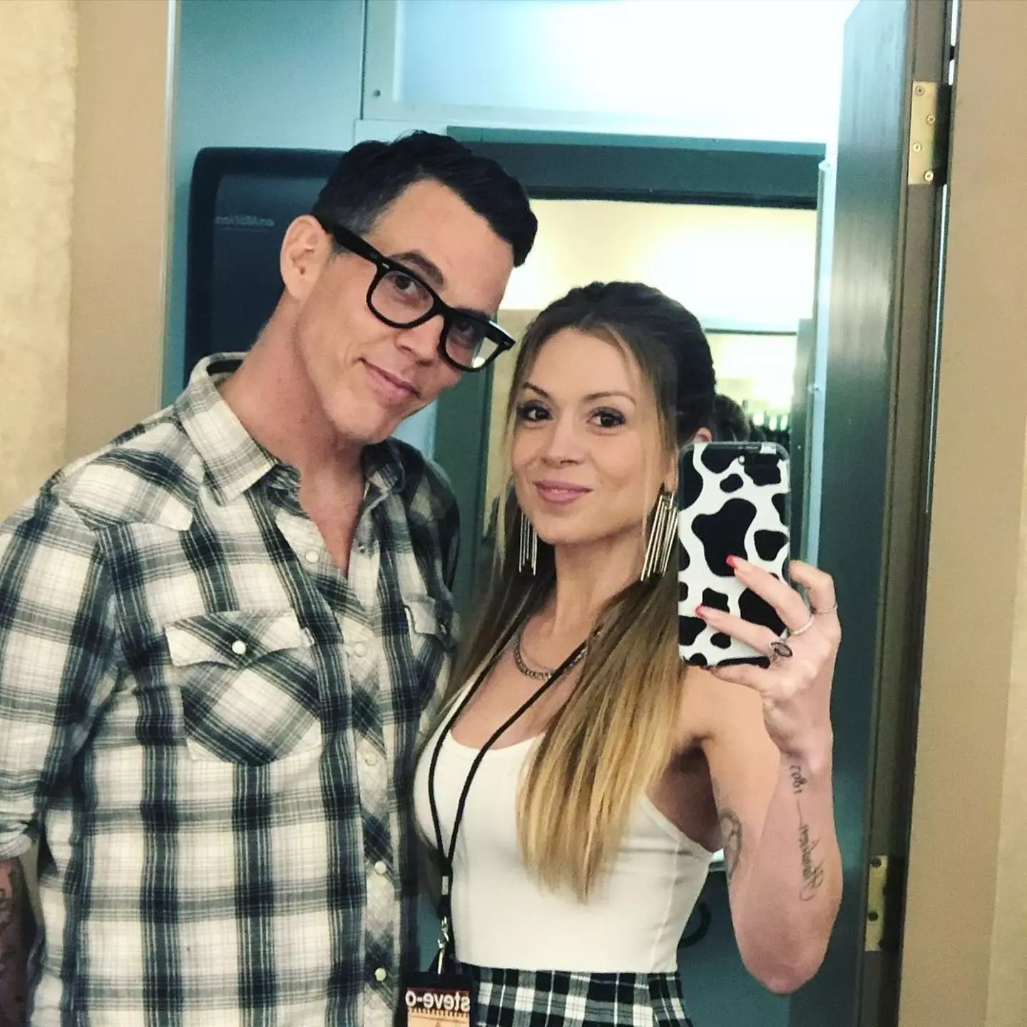 Steve-O with his fiancée Lux Wright.