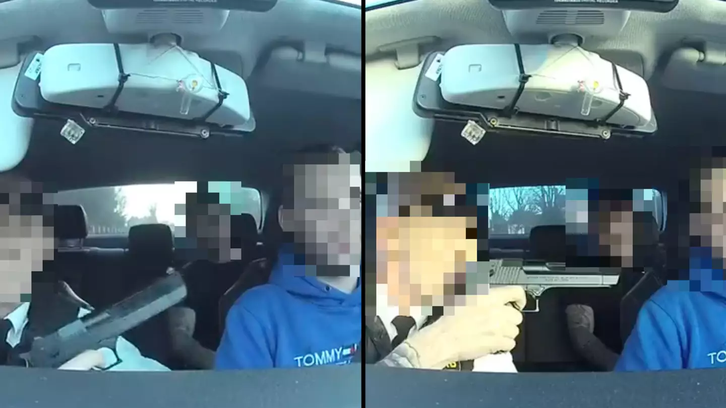 Taxi driver arrested after viral video shows him threatening passenger with gun