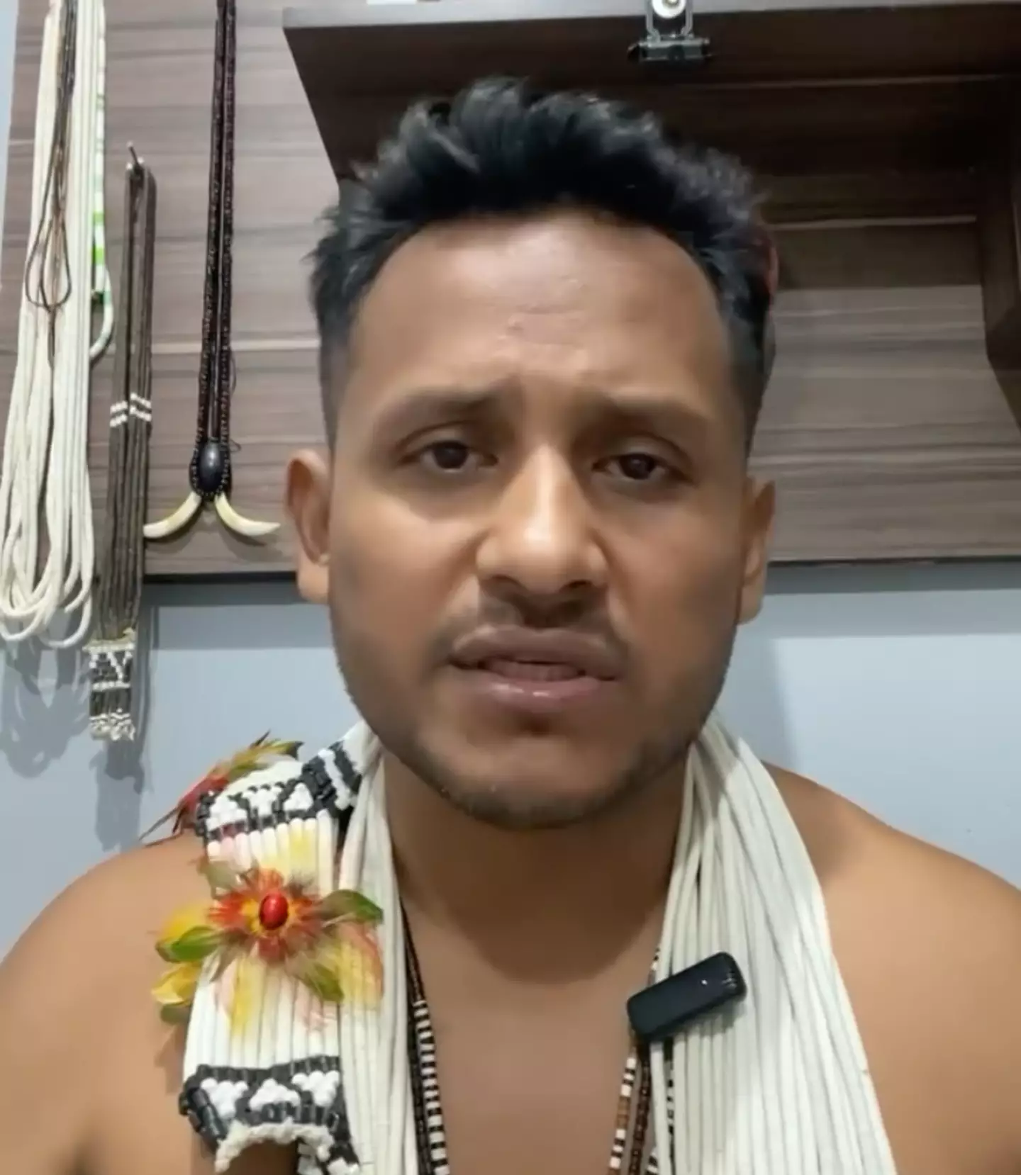 On Sunday, tribe leader Enoque Marubo hit back at claims that the tribe had become addicted to pornography (Instagram/@iskoshapomarubo)