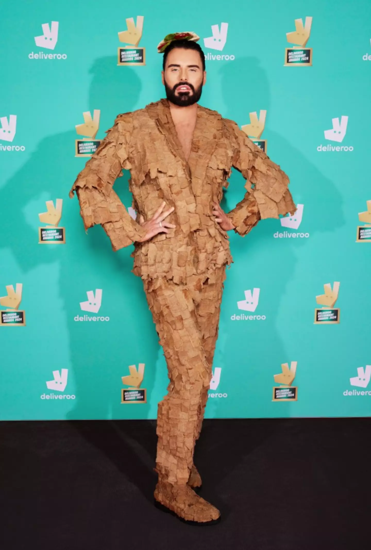 In homage to Lady Gaga, he wore a suit made entirely of kebab meat.