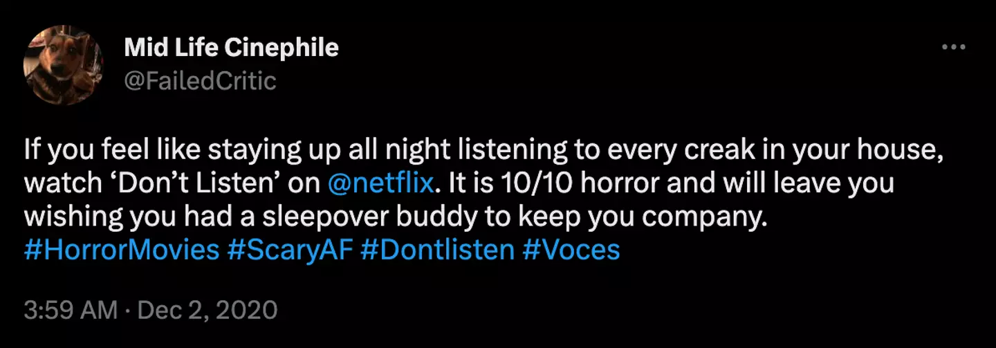 Netflix users are warning other horror fans about just how scary 'Don't Listen' is.