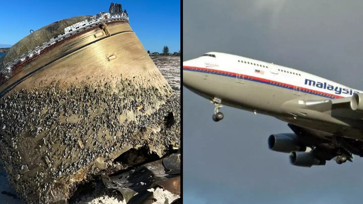 People think huge metal object washed up on beach could be part of the missing MH370 aircraft