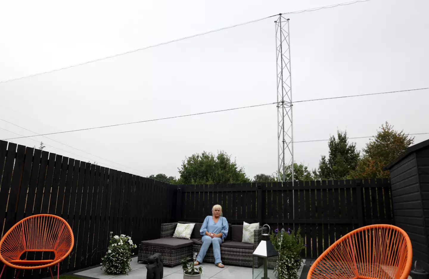 Lynn Stott pictured in her garden beside the golf course (Newcastle Chronicle)