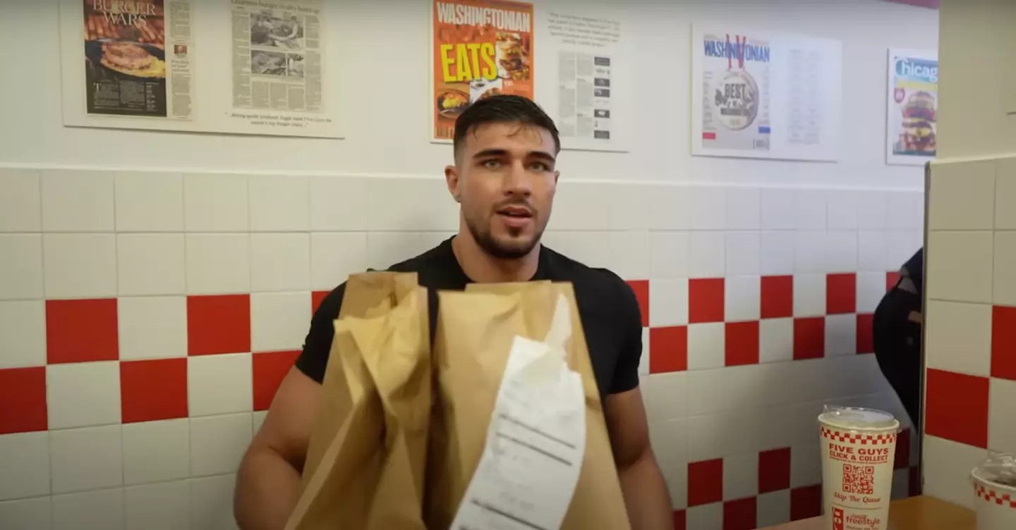 Tommy Fury isn't afraid of ordering big at Five Guys.