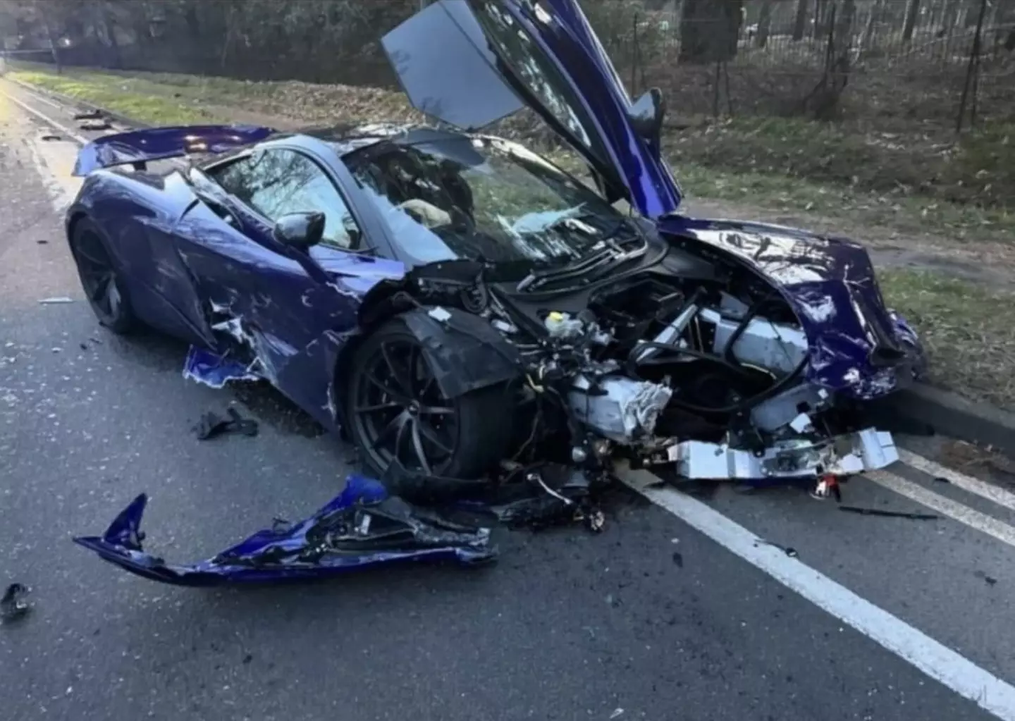 Footage of the McLaren car crash has been shared on social media.