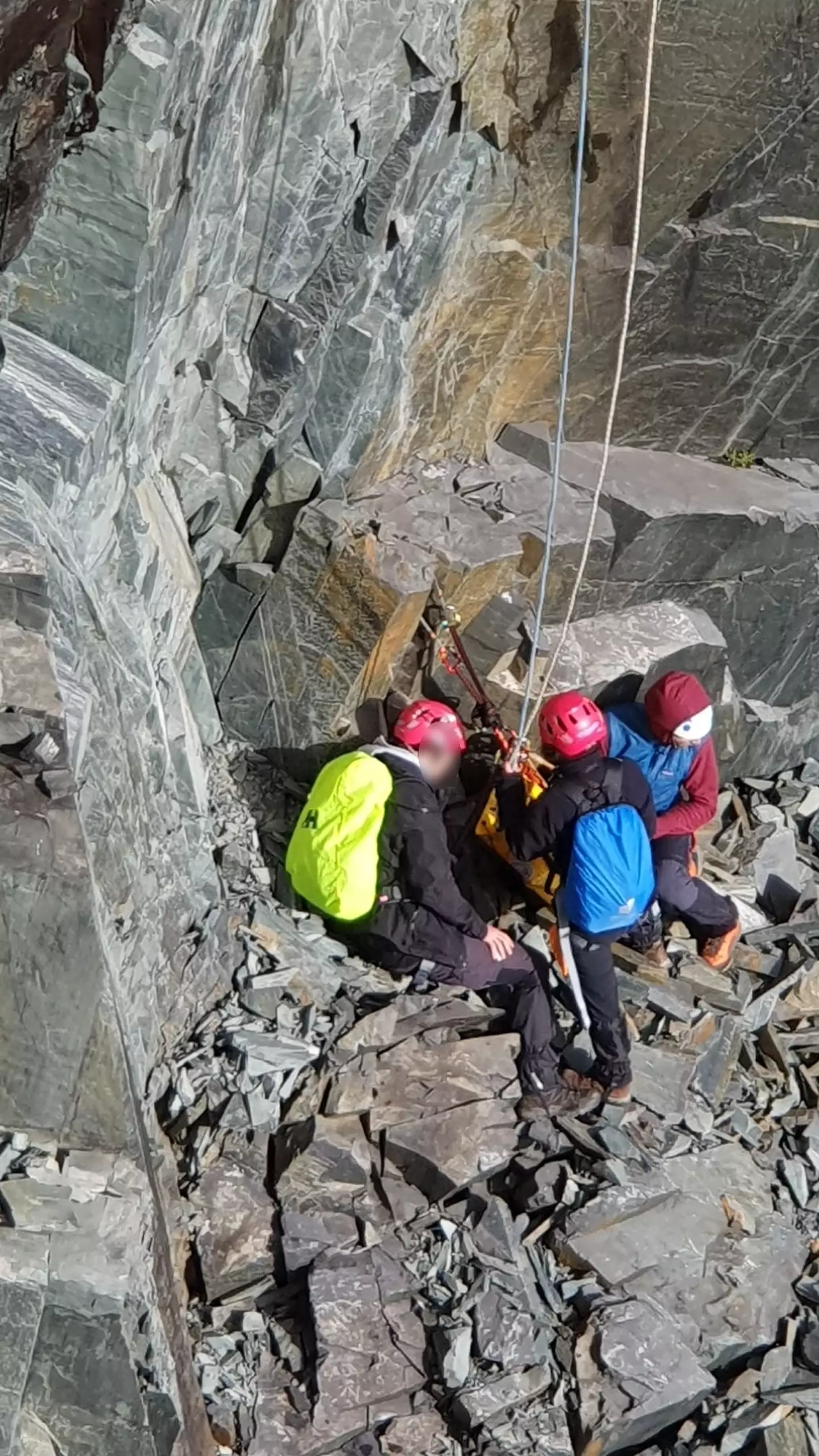 A group of climbers had to be rescued from the quarries.