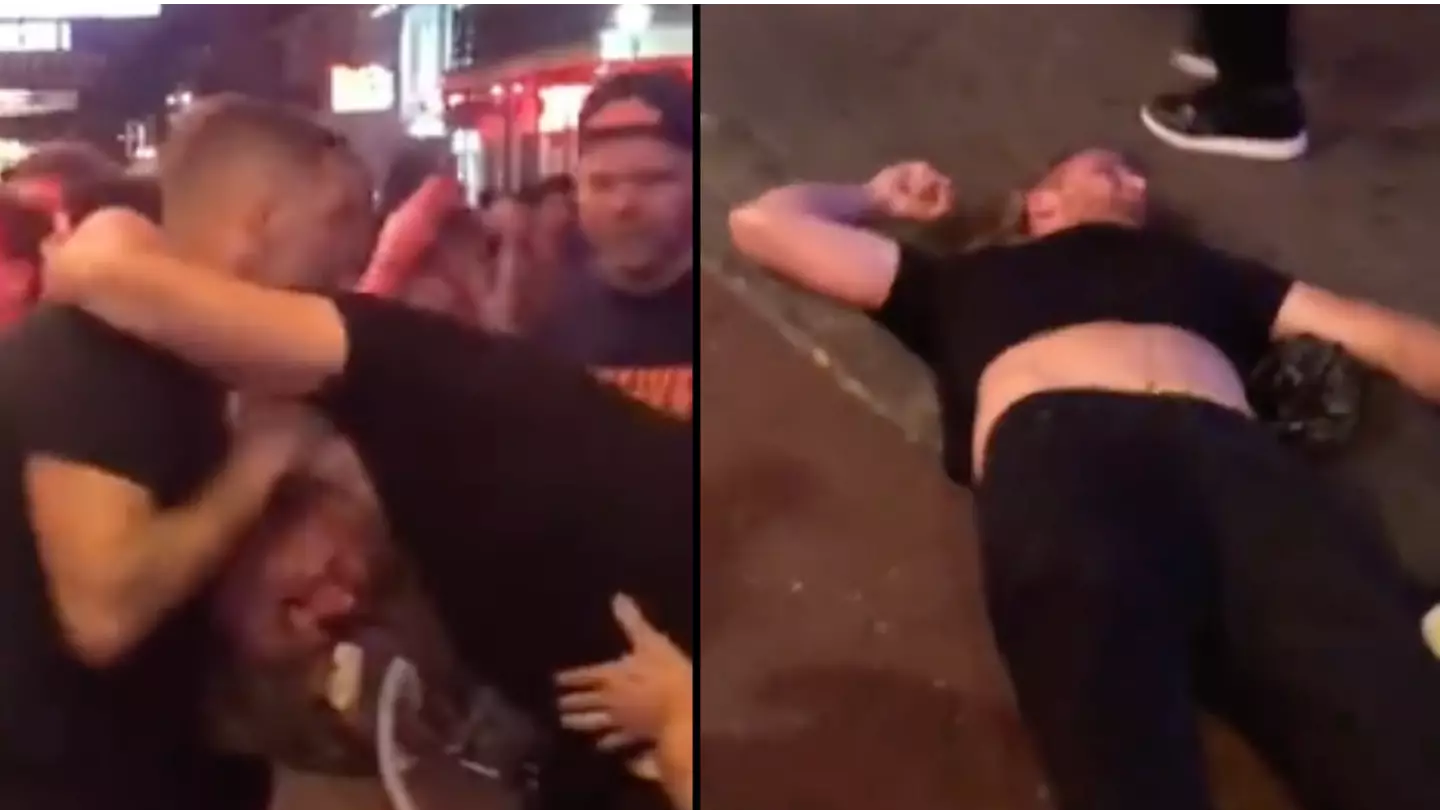 Nate Diaz chokes Logan Paul lookalike unconscious in street fight as boxing event descends into chaos