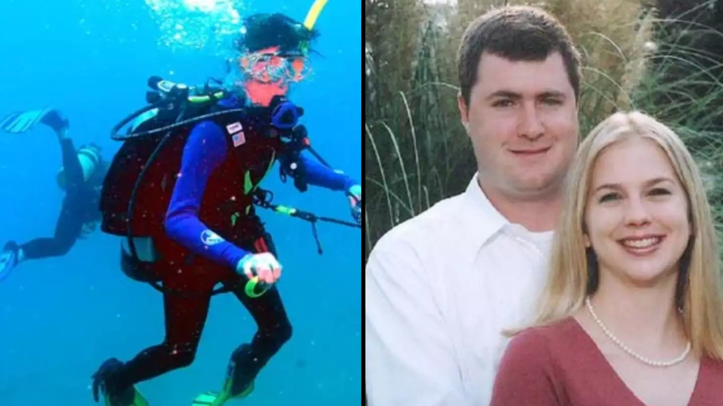 Innocent looking underwater photo had horrifying detail in background that led to husband's murder trial
