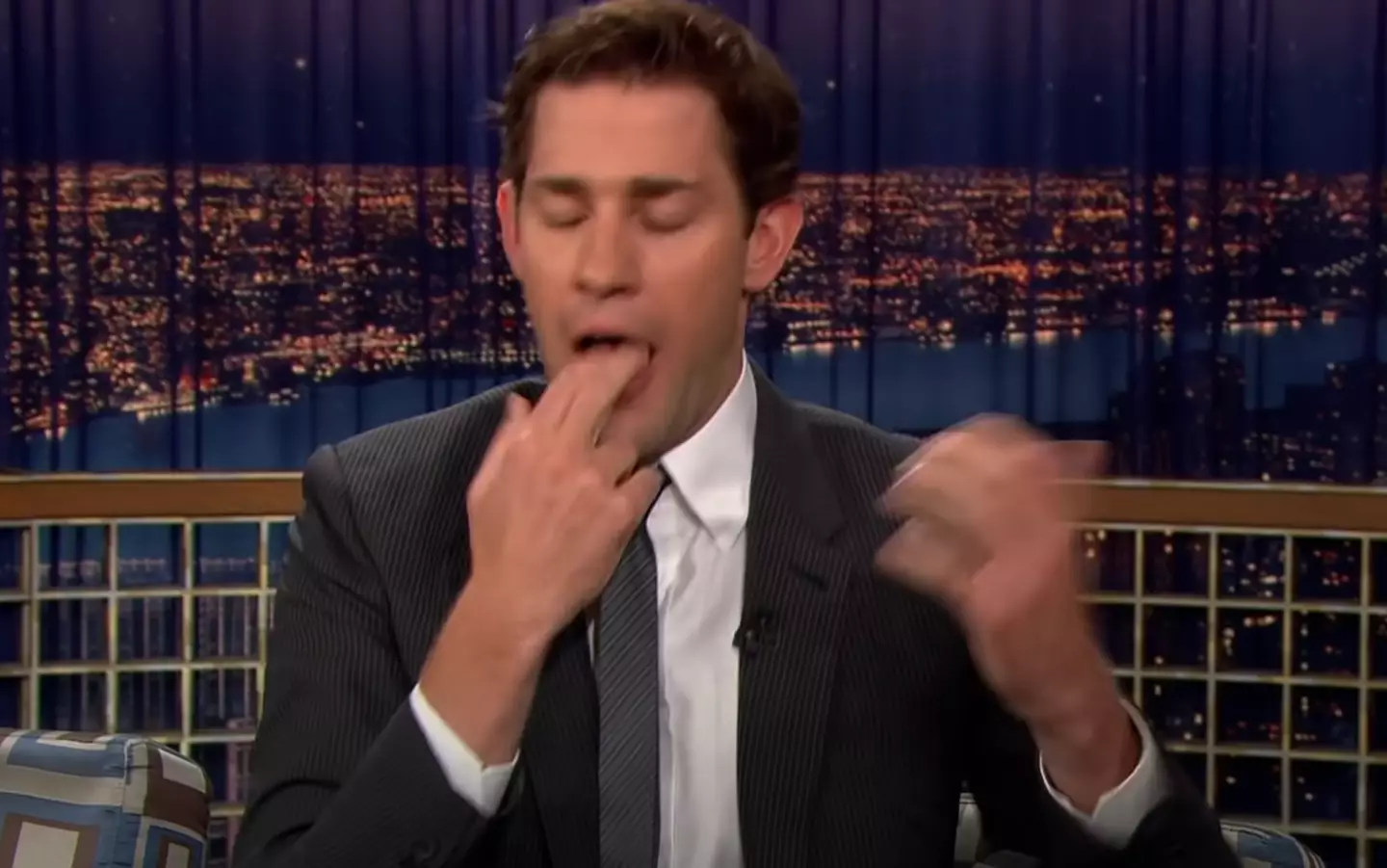 Krasinski had absolutely no idea how to react. (YouTube/Conan O’Brien)