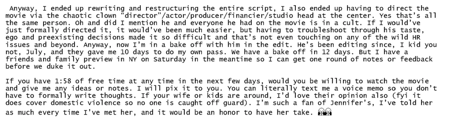 Lively's message to Affleck was sent in May 2024. (gov.uscourts)