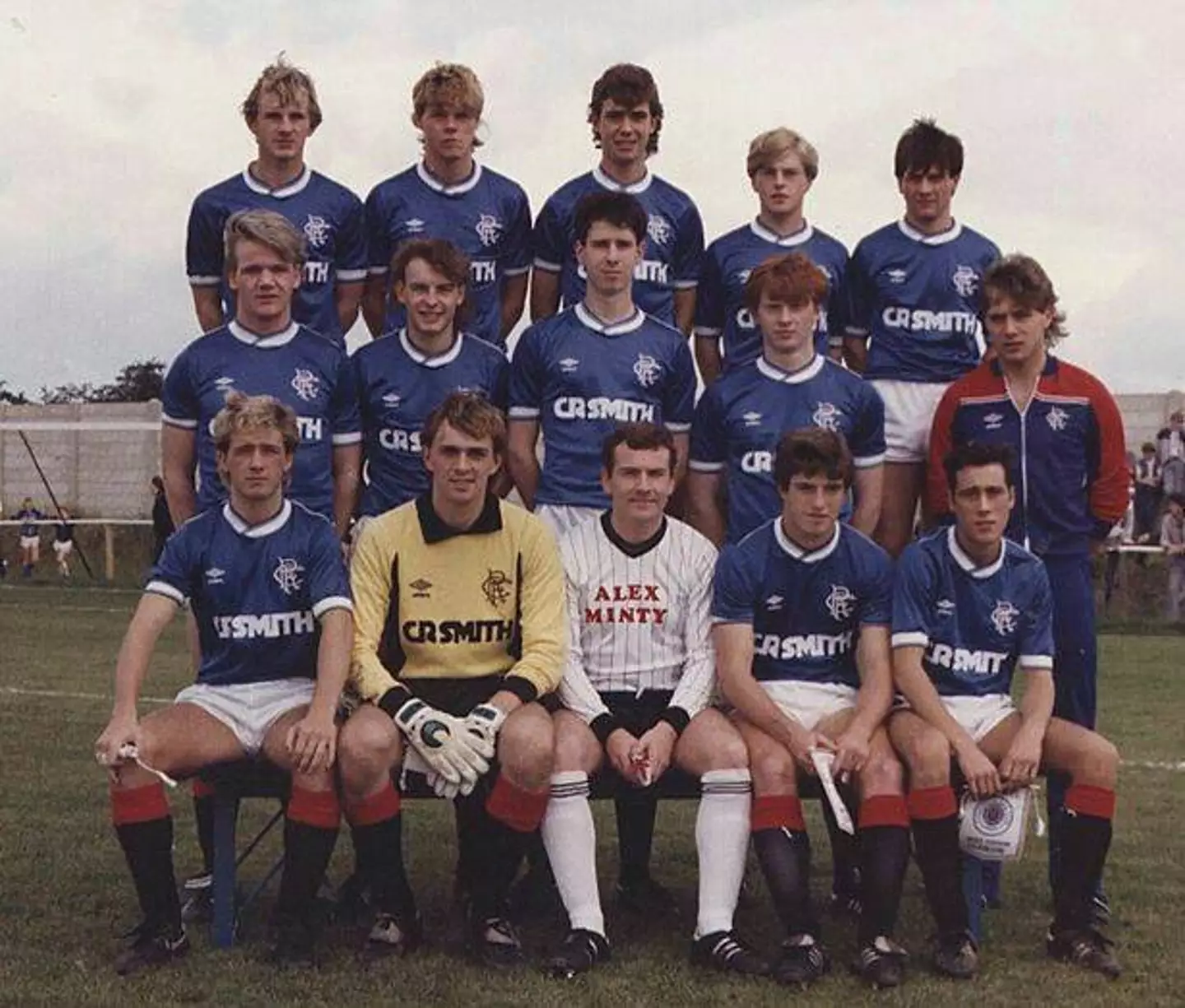 Here's Gordon Ramsay in the Rangers team photo.