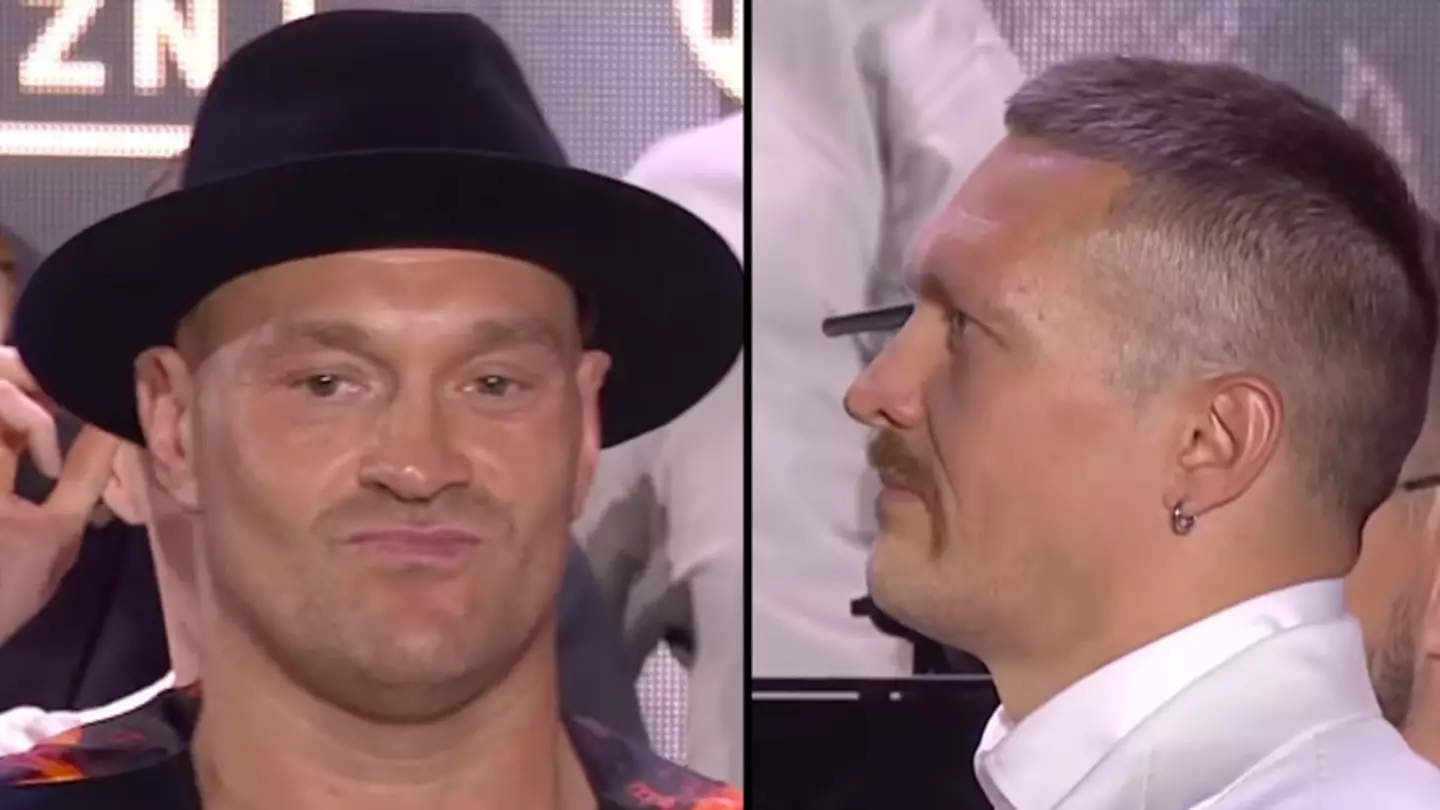 Tyson Fury sends surprising final message to Oleksandr Usyk before refusing to look at him during press conference