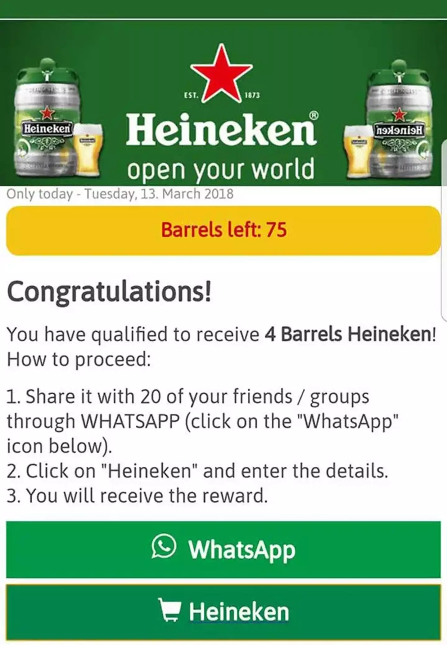 A similar scam circulated a few years back.