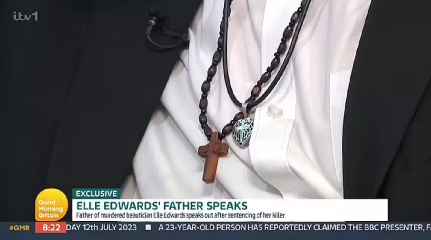 Mr Edwards wears a locket in his daughter's memory.