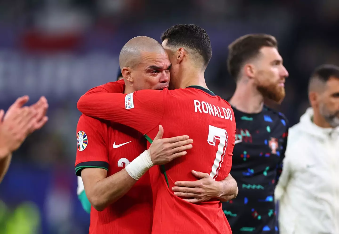 The veteran was emotional at full time. (Robbie Jay Barratt - AMA/Getty Images)