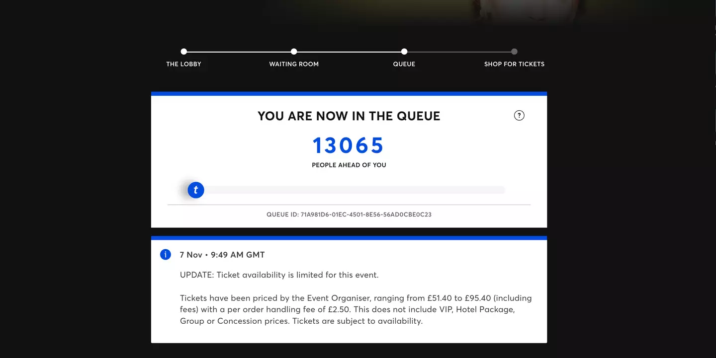 The Ticketmaster queue was no easy feat (LADbible)