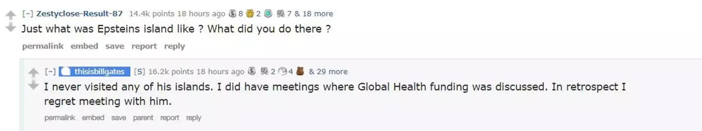 Bill Gates responded to questions about his links with Epstein on a Reddit AMA. (