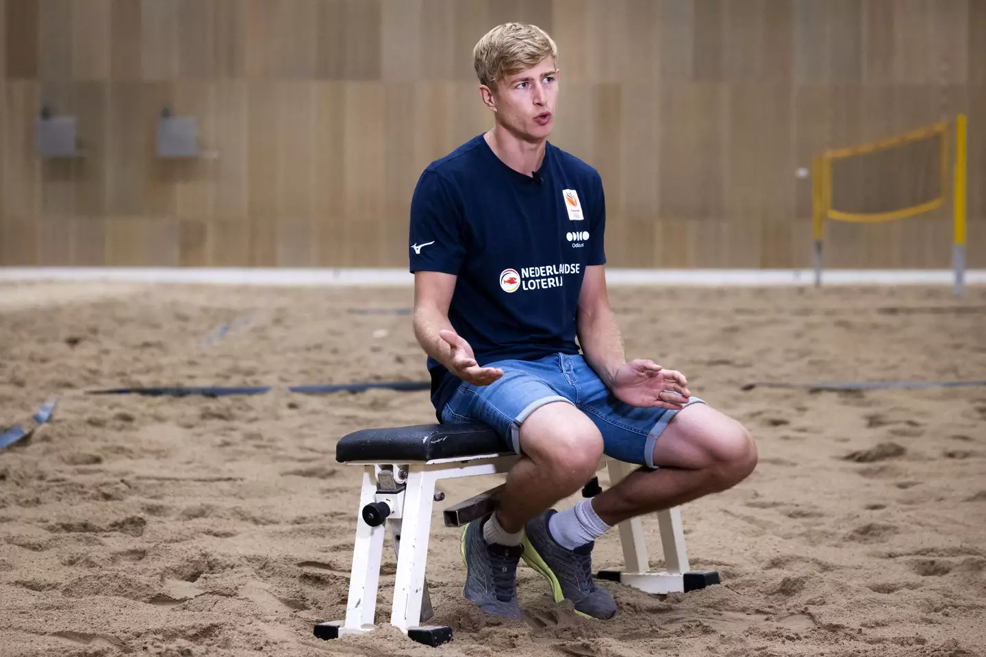 He continued to represent the Netherlands in beach volleyball after leaving prison, and was loudly booed at the Olympics. (RAMON VAN FLYMEN/ANP/AFP via Getty Images)