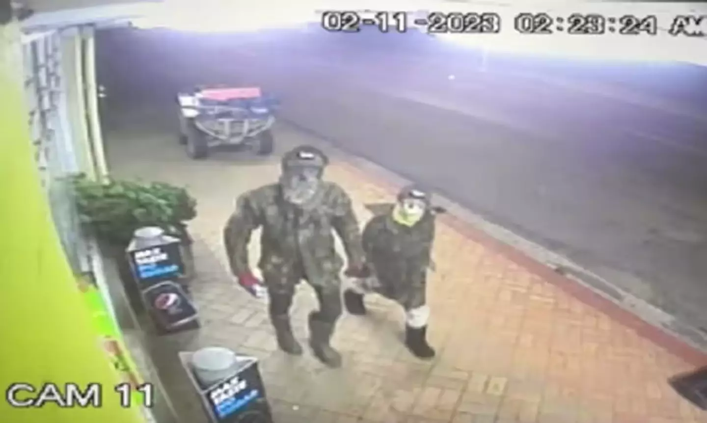 A man believed to Phillips was caught smashing a window of a store in the middle of the night with a child back in 2023 (Waikato Police)