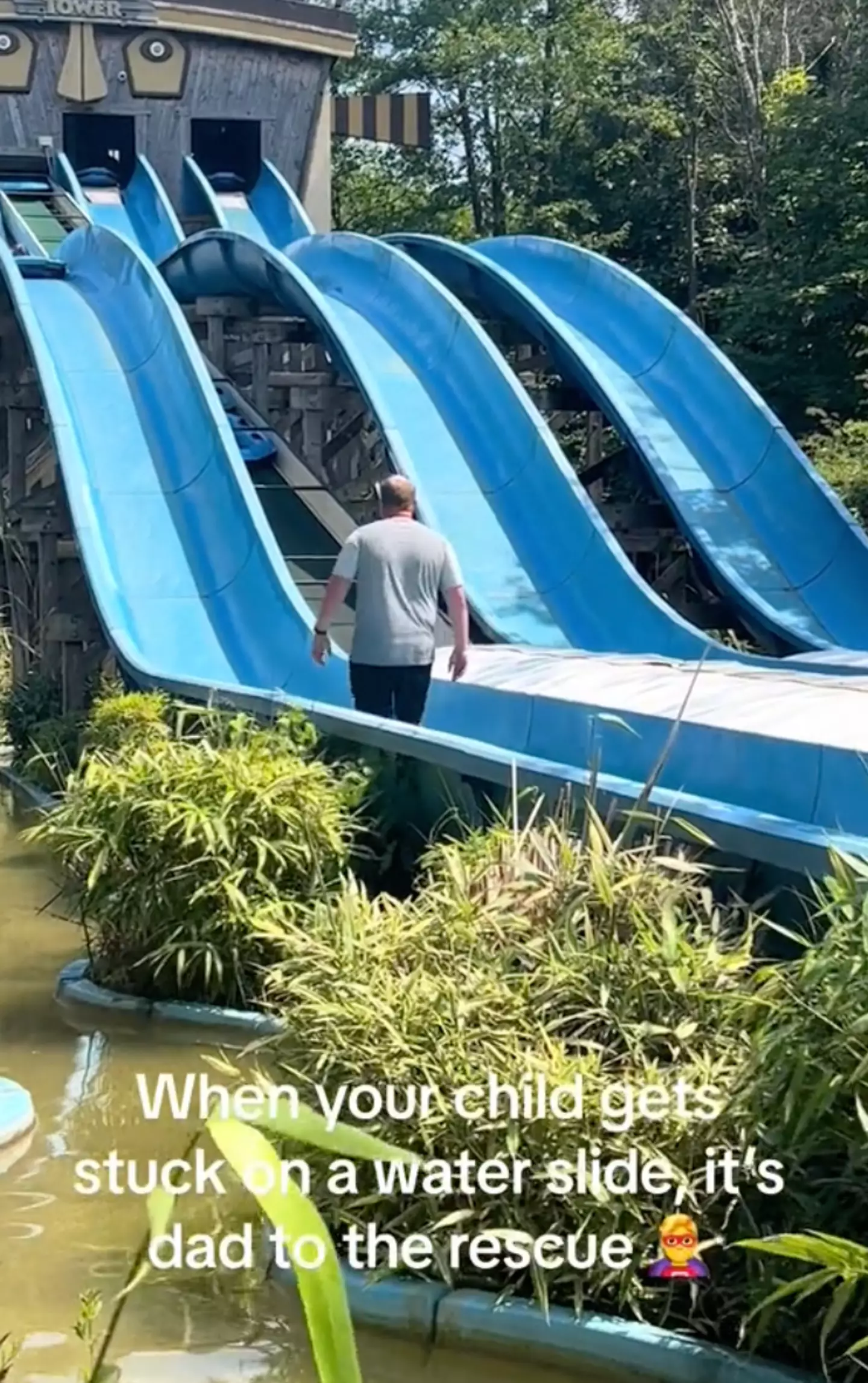 Andrew Reece had to climb up to help his daughter.