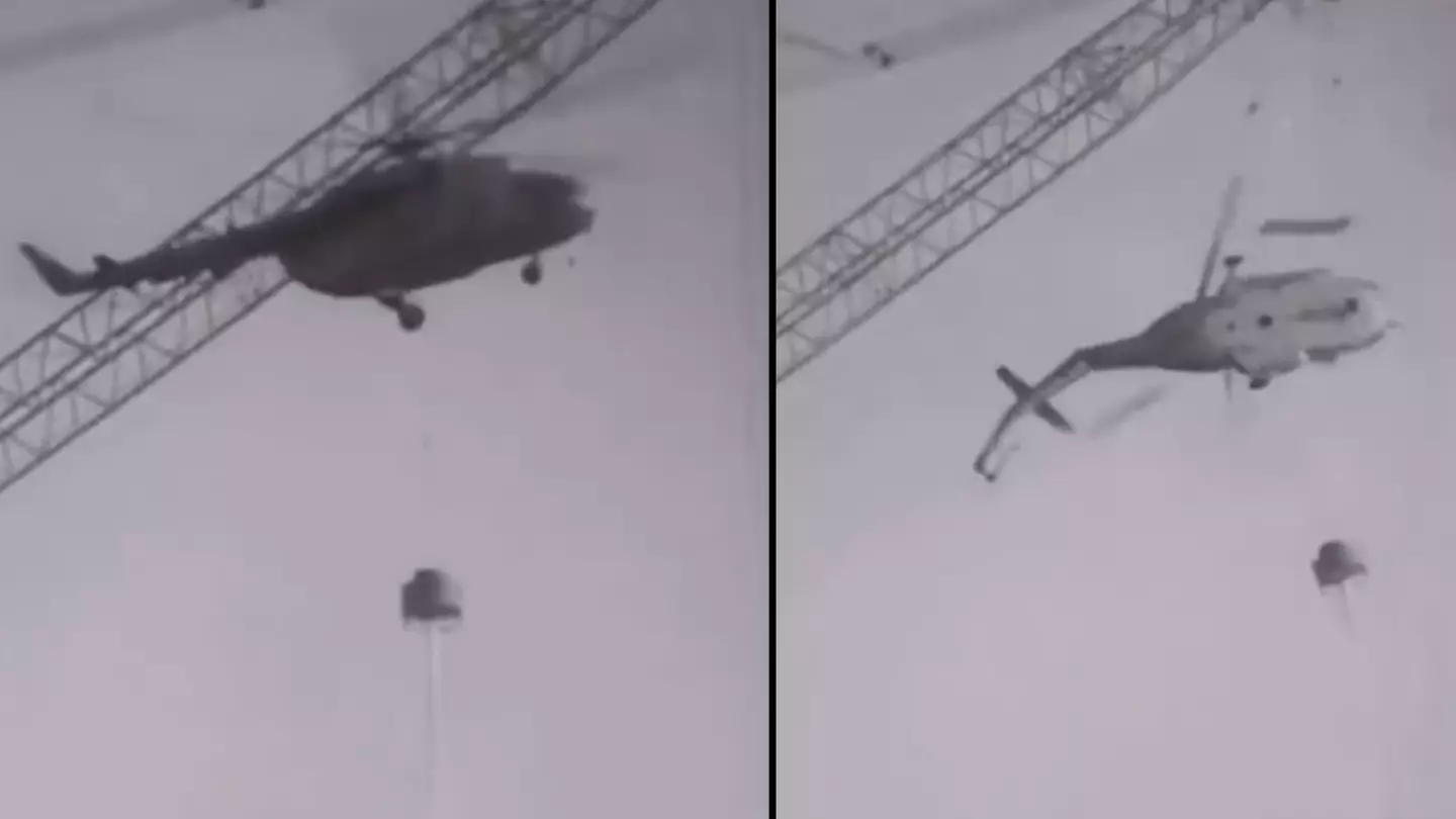 Harrowing footage shows helicopter crashing over Chernobyl's core reactor in 1986
