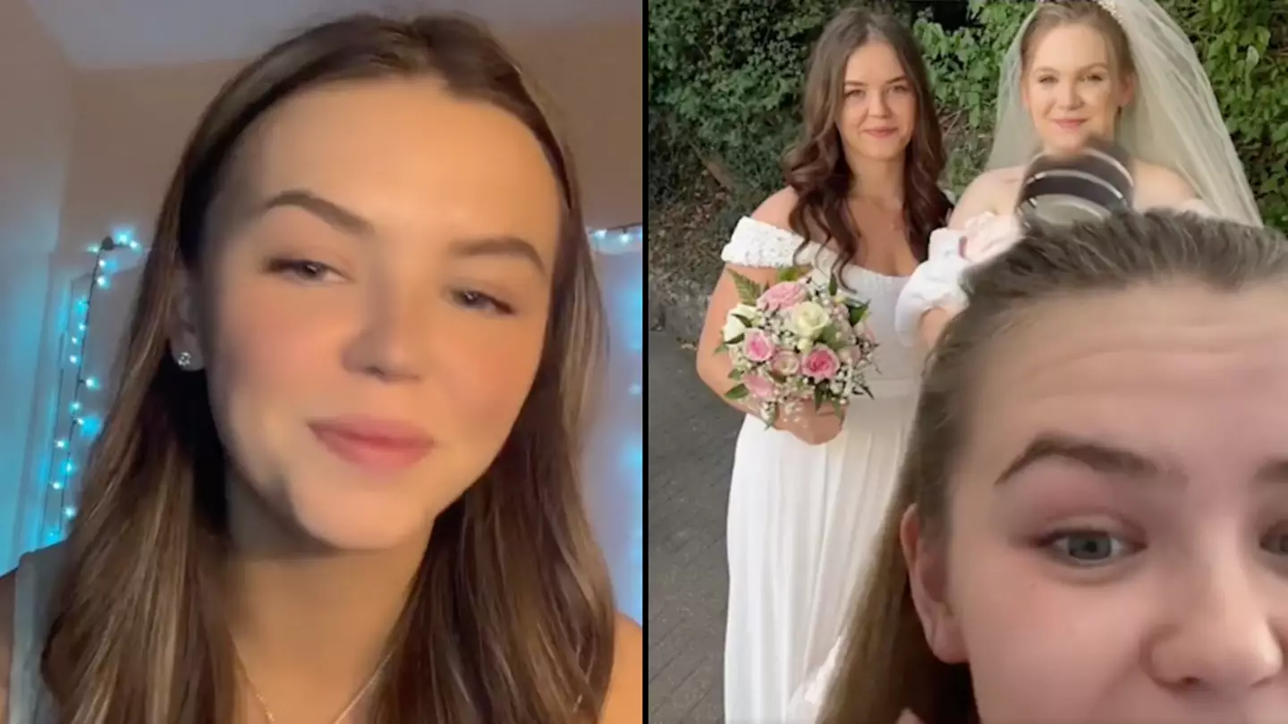 Woman divides opinion after wearing white dress to her sister's wedding