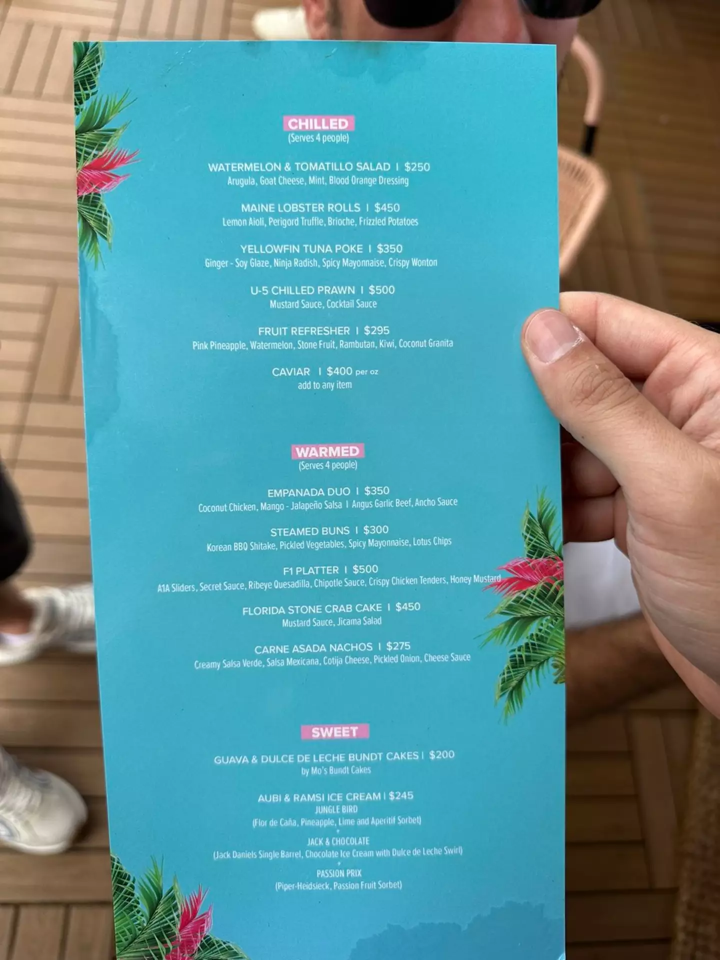 The food menu this weekend in Miami.