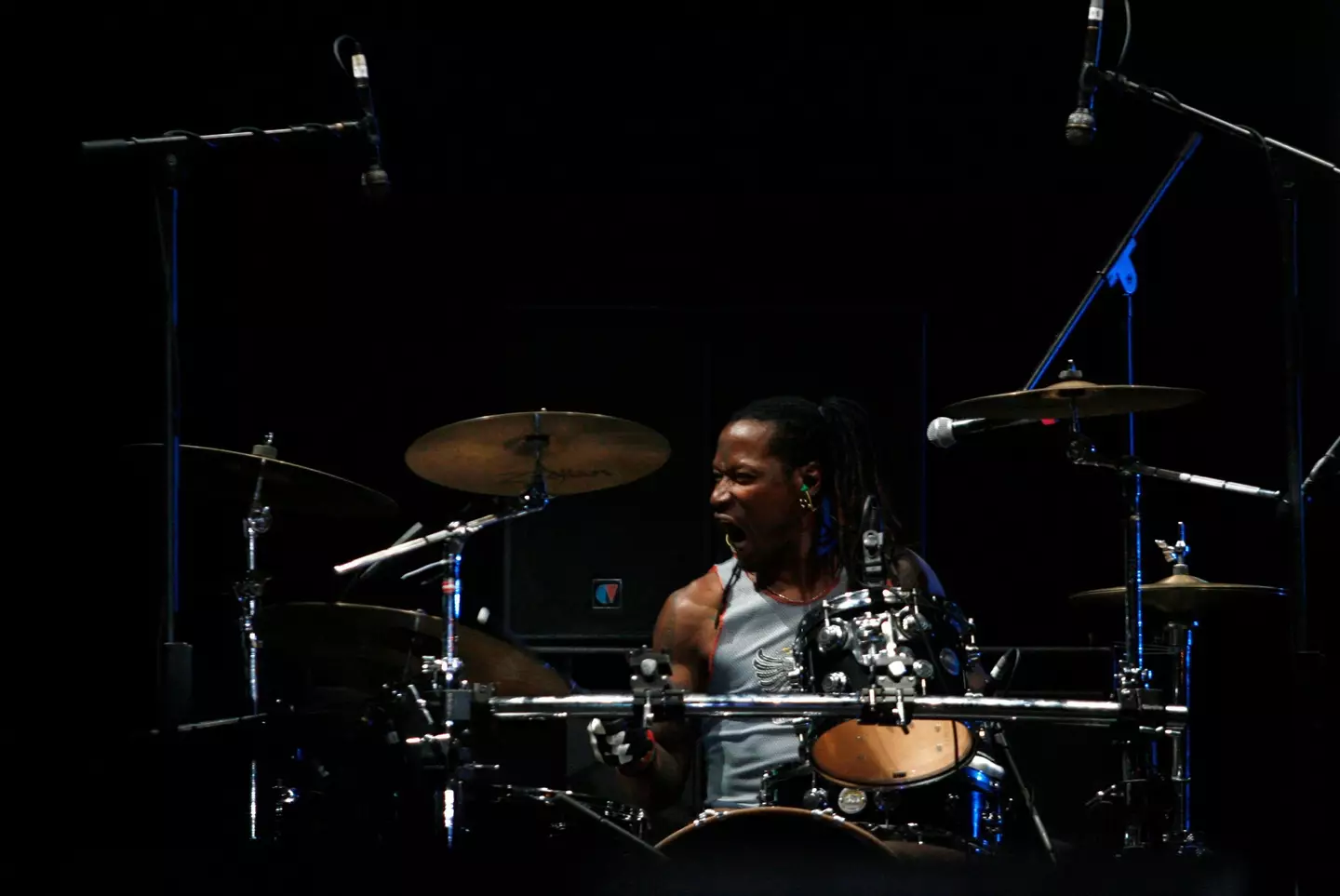D.H. Peligro performing with Dead Kennedys in 2011.