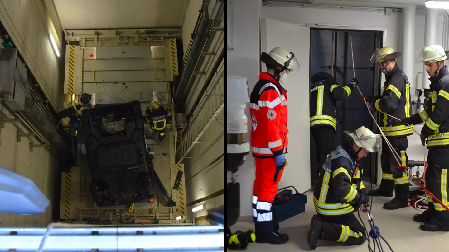 Woman mistakes lift for parking spot and plunges smart car 35ft down shaft