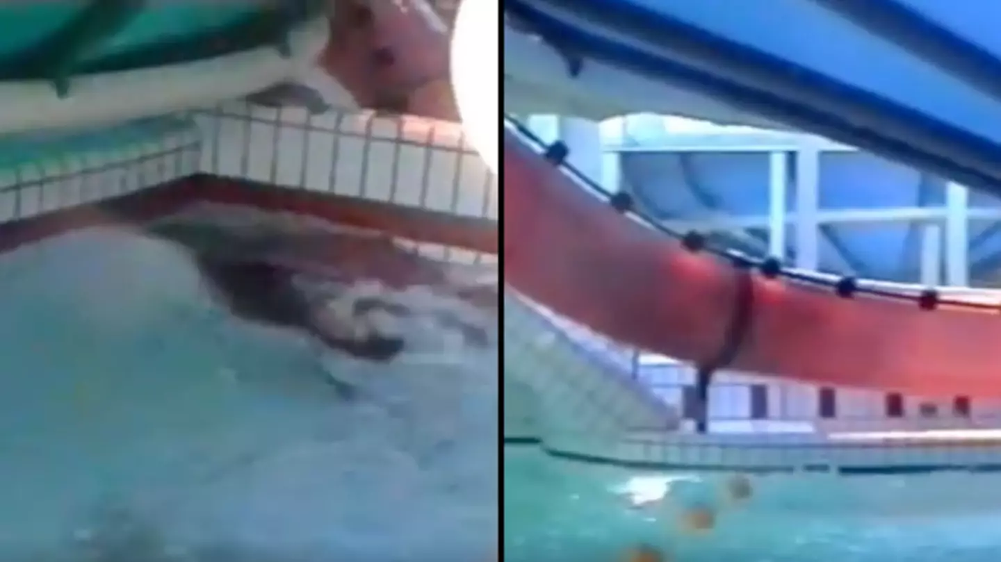 People terrified after seeing waterslide that had no air inside it