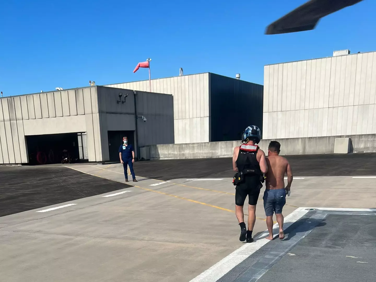 The Coast Guard rescued one of the men with their helicopter.