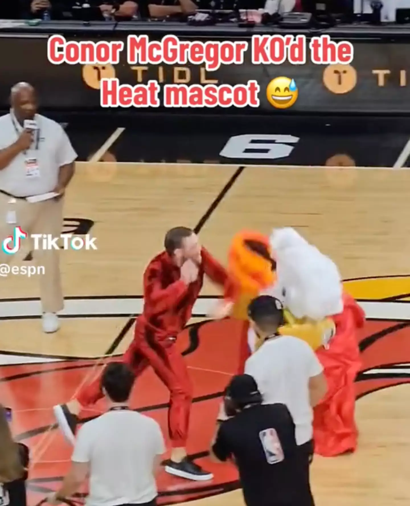 The MMA fighter recently made headlines after he punched the Miami Heat mascot as part of a 'skit'.