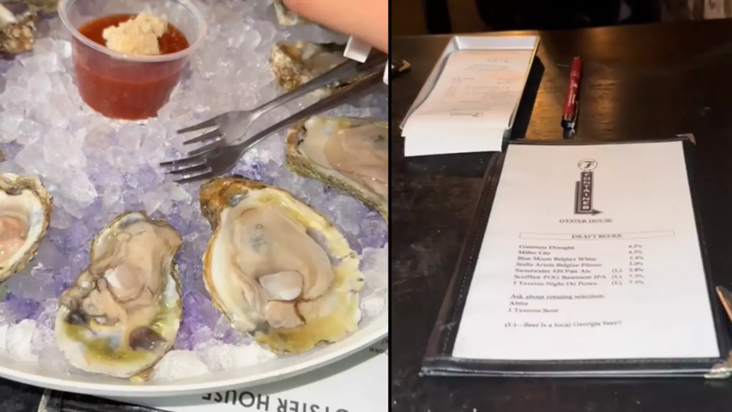 Woman left to foot the bill after date ditches her for eating 48 oysters