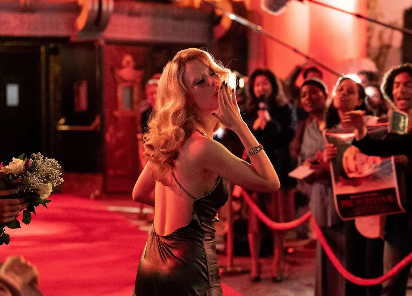 The actor is accused of kicking the background actor in the head – which she denies (A24)