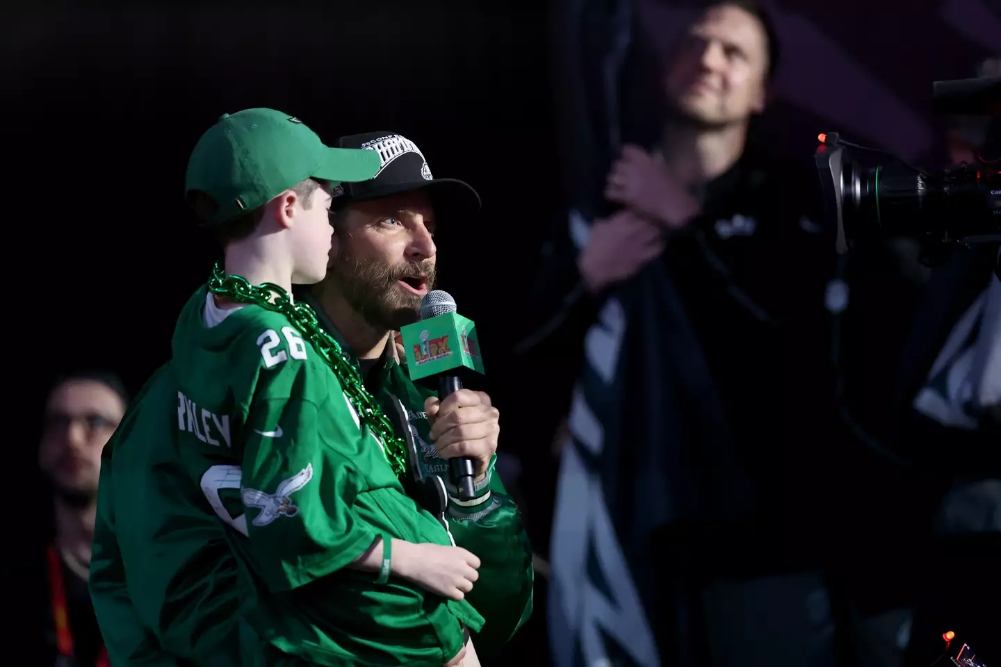 Bradley Cooper announced the Philadelphia Eagles to the pitch (Emilee Chinn/Getty Images)