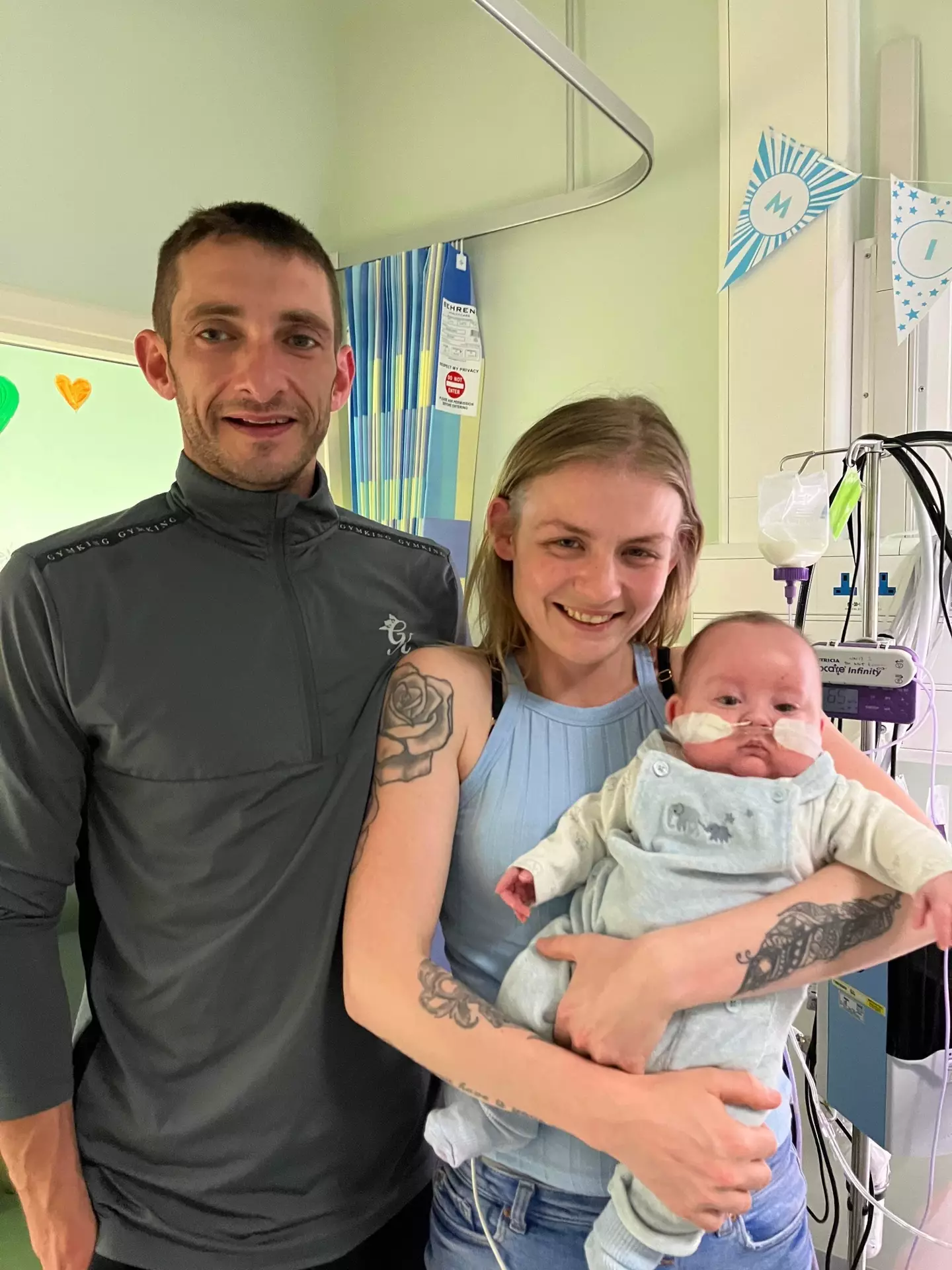 Michael Gerry Fotheringham McConnell, 33, and Stephanie Brown, from Falkirk, Scotland, with Mickey.