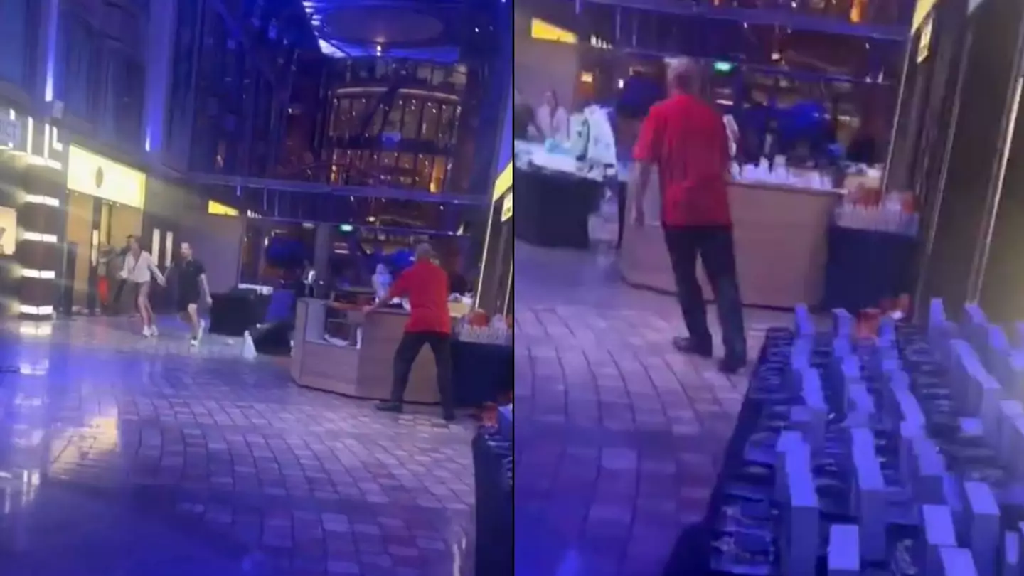 Shocking moment cruise descends into chaos as it ‘tilts 45 degrees’ in Atlantic Ocean