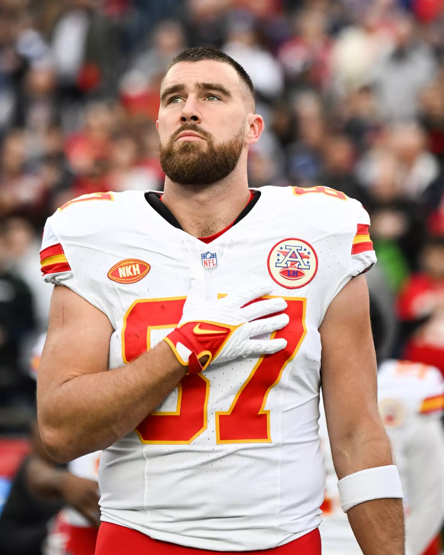 Travis Kelce will be playing at the Super Bowl next month.