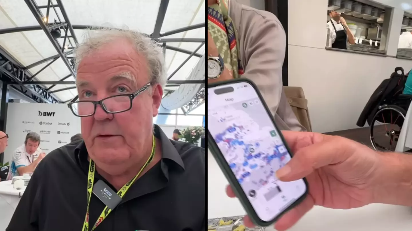 Incredible moment Jeremy Clarkson predicts Lewis Hamilton British GP win after using new technology on phone