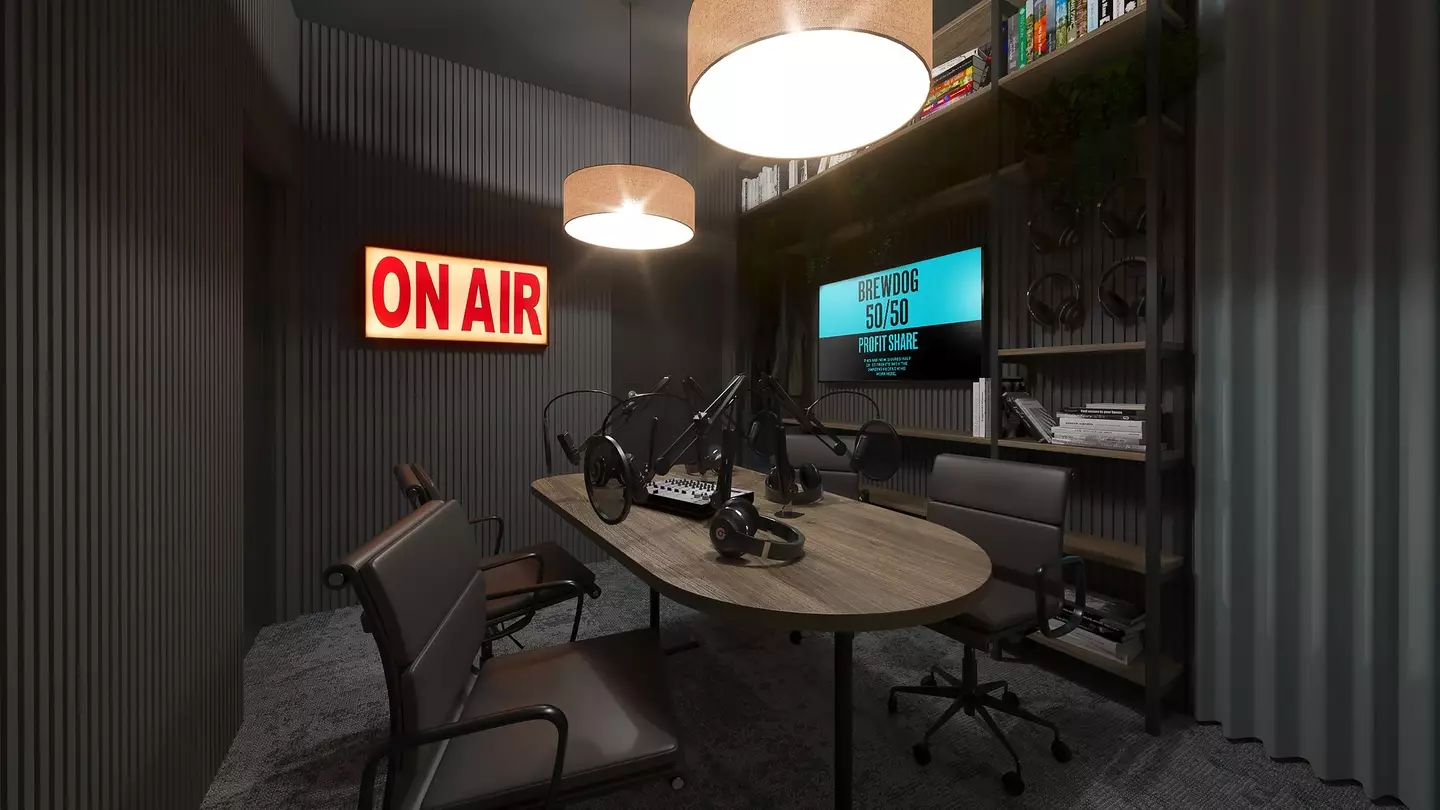 Record your own podcast in the space's studio