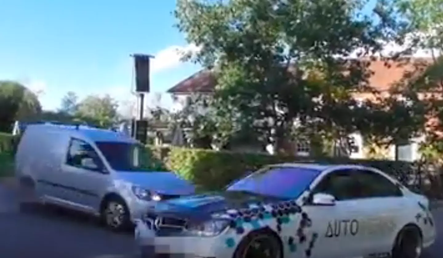 A Mercedes collided with a van in Surrey.