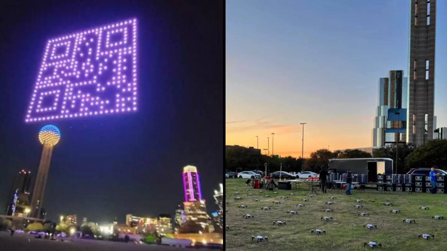 300 Drones Form QR Code To Troll City On April Fool's Day