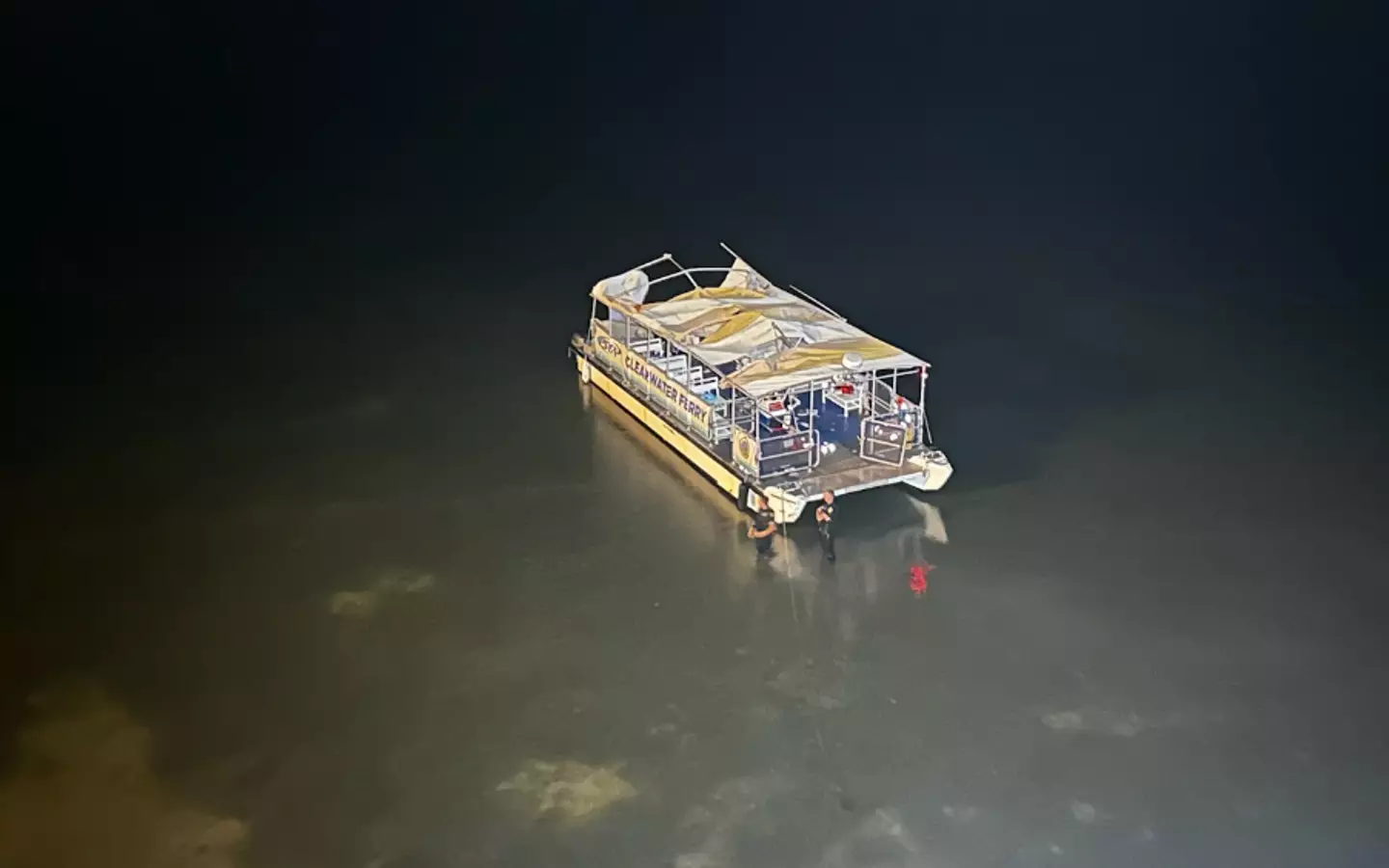 At least one person is dead after a boat smashed into the ferry in Clearwater (Clearwater Police/Clearwater Fire Rescue)