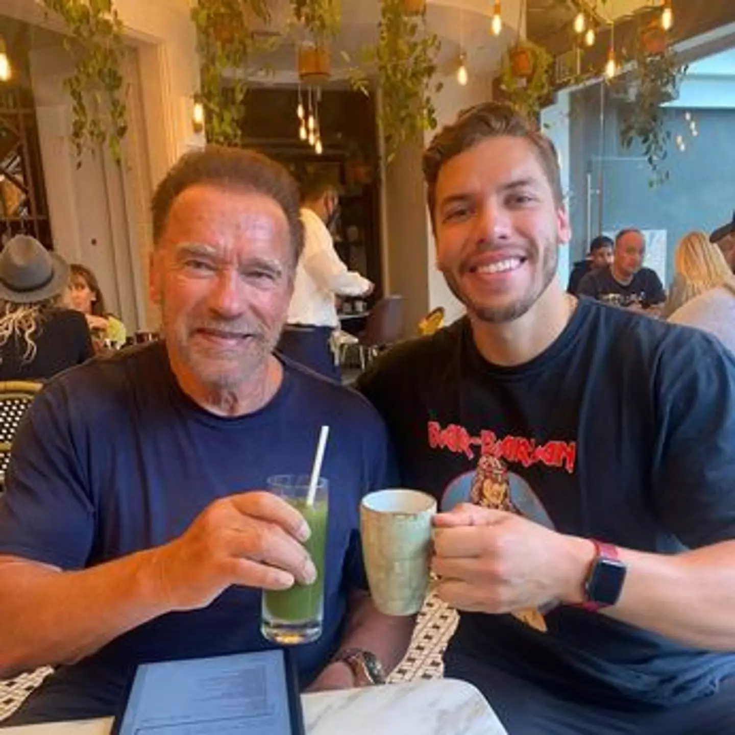 Joe Baena and Arnold Schwarzenegger now have a good relationship.