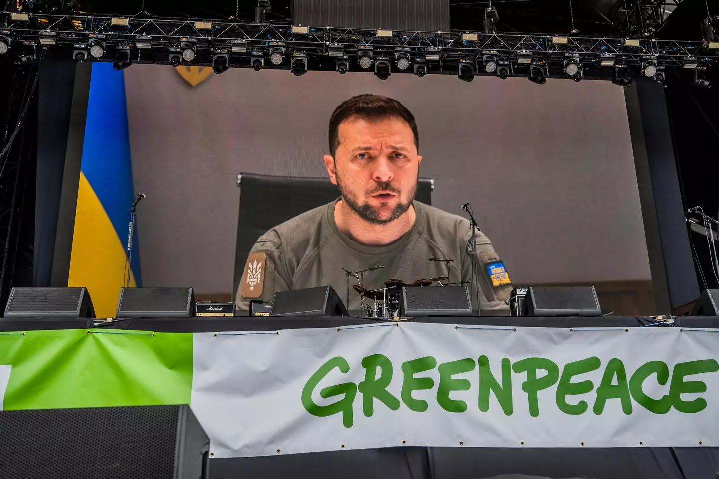 Zelenskyy urged festival goers to 'spread the truth' about the invasion.